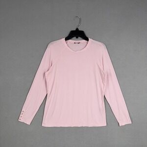 J McLaughlin Shirt Womens Large Pink Modal Button Cuff Top Soft Stretchy
